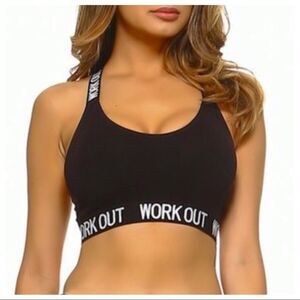 BLACK & WHITE SPORTS BRA TOP SIZE SMALL NWT